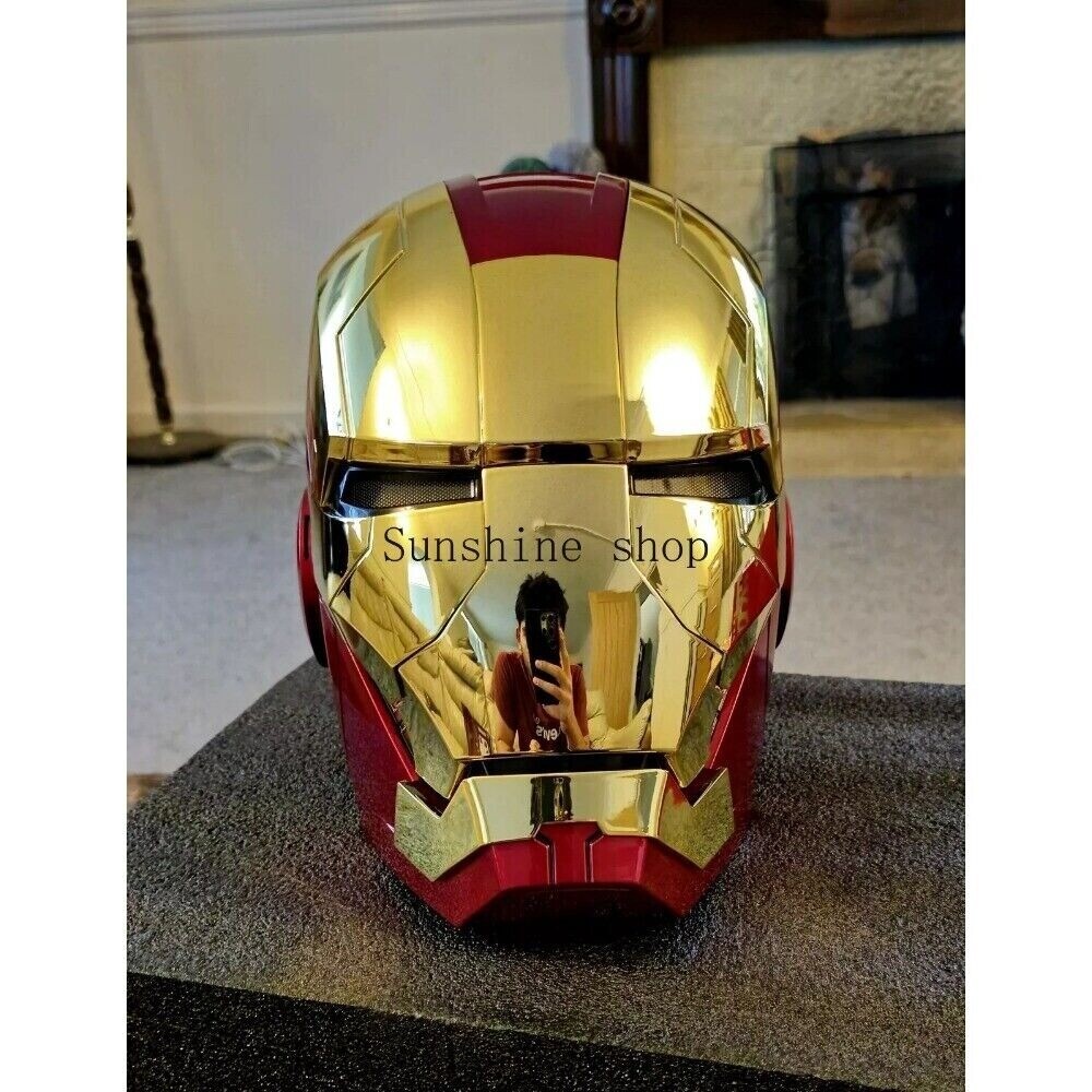Autoking Iron Man Gold MK5 Helmet Electronic Voice Activated Open&Close Mask New