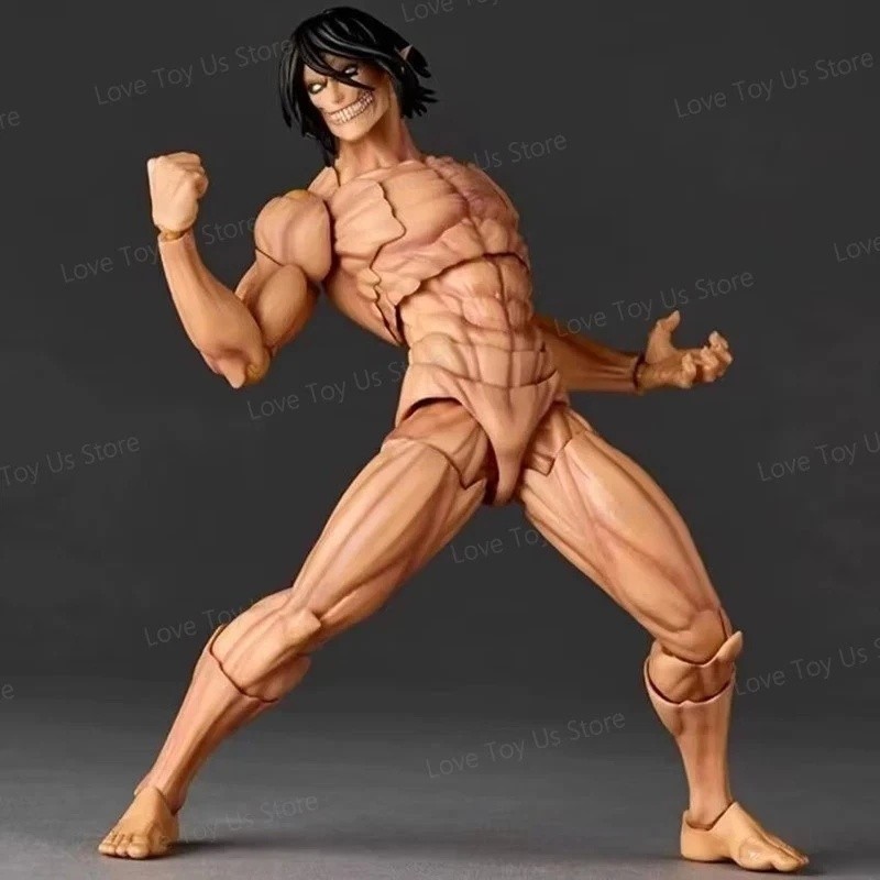New Revoltech Amazing Yamaguchi Eren Jaeger Attack on Titan Action Figure Anime