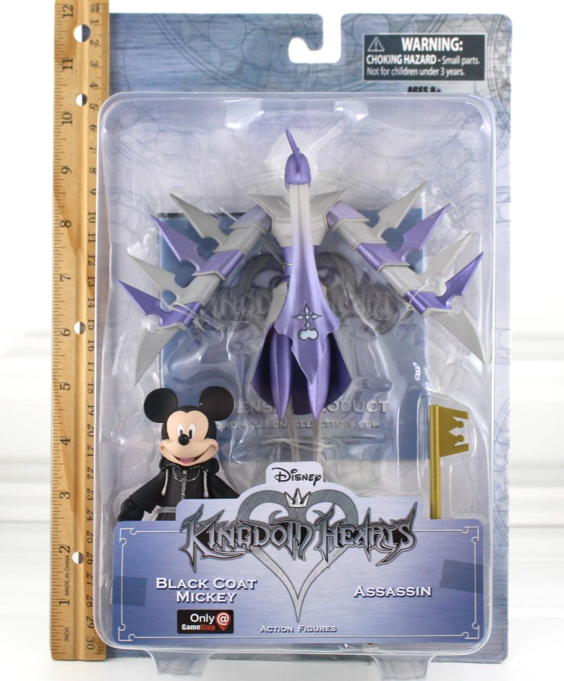 Disney Kingdom Hearts Action Figures Black Coat Mickey And Assassin New Set of 2