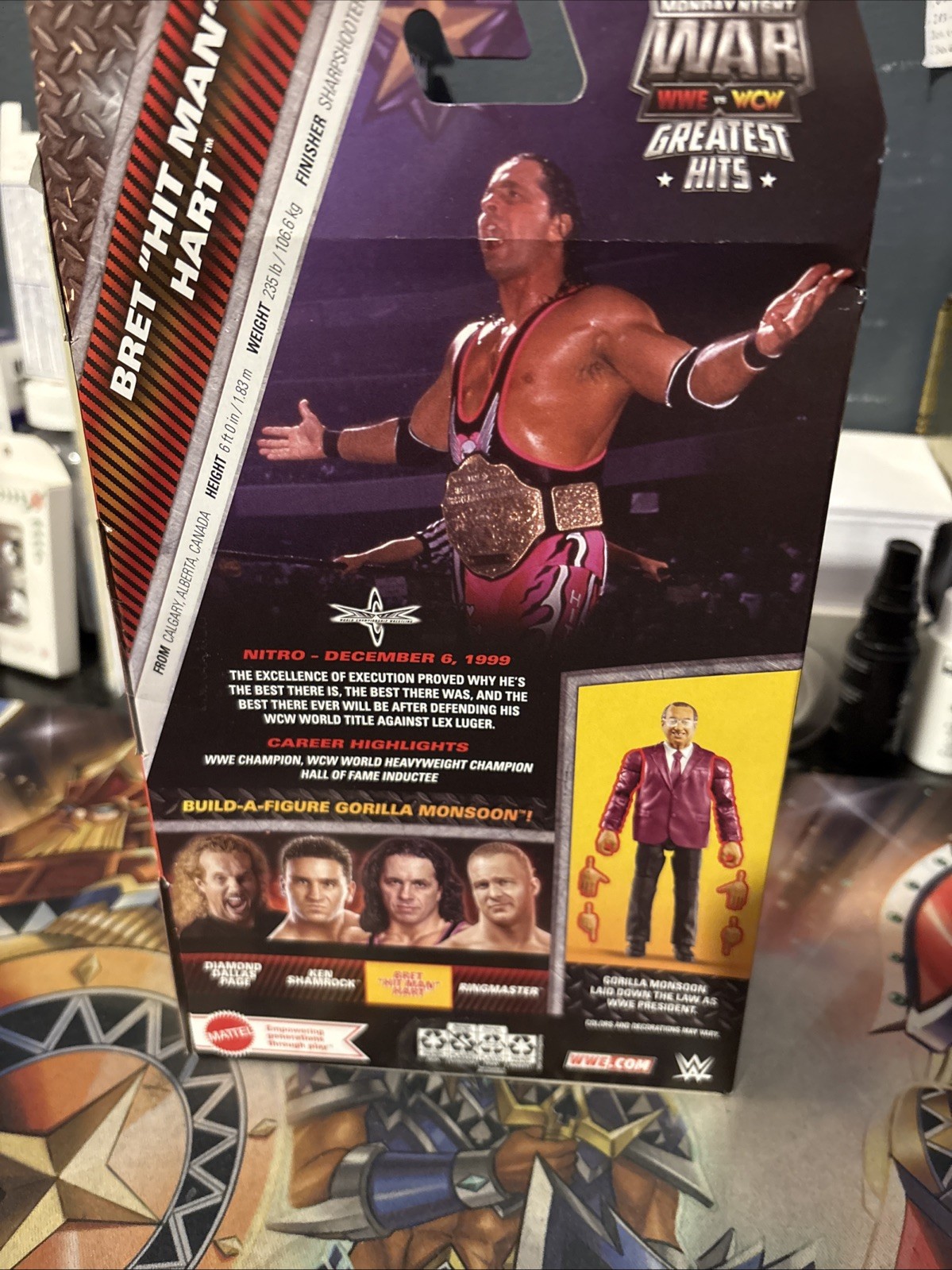 WWE Elite Monday Night Wars Greatest Hits Wave 2 BRET HITMAN HART Figure w/ BAF