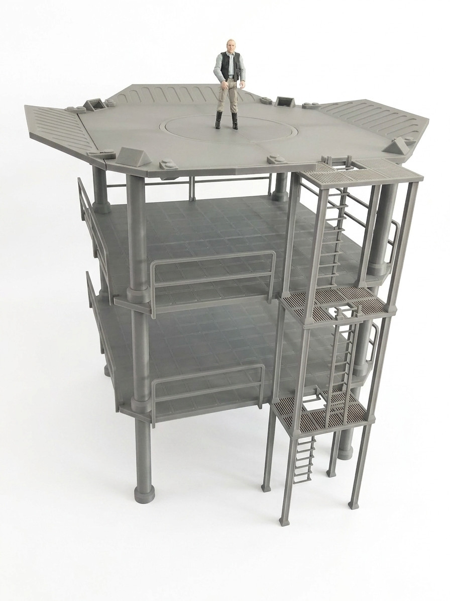 HUGE INDUSTRIAL MECH LANDING PAD 1:18 figure STAR WARS DIORAMA TOWER PLATFORM