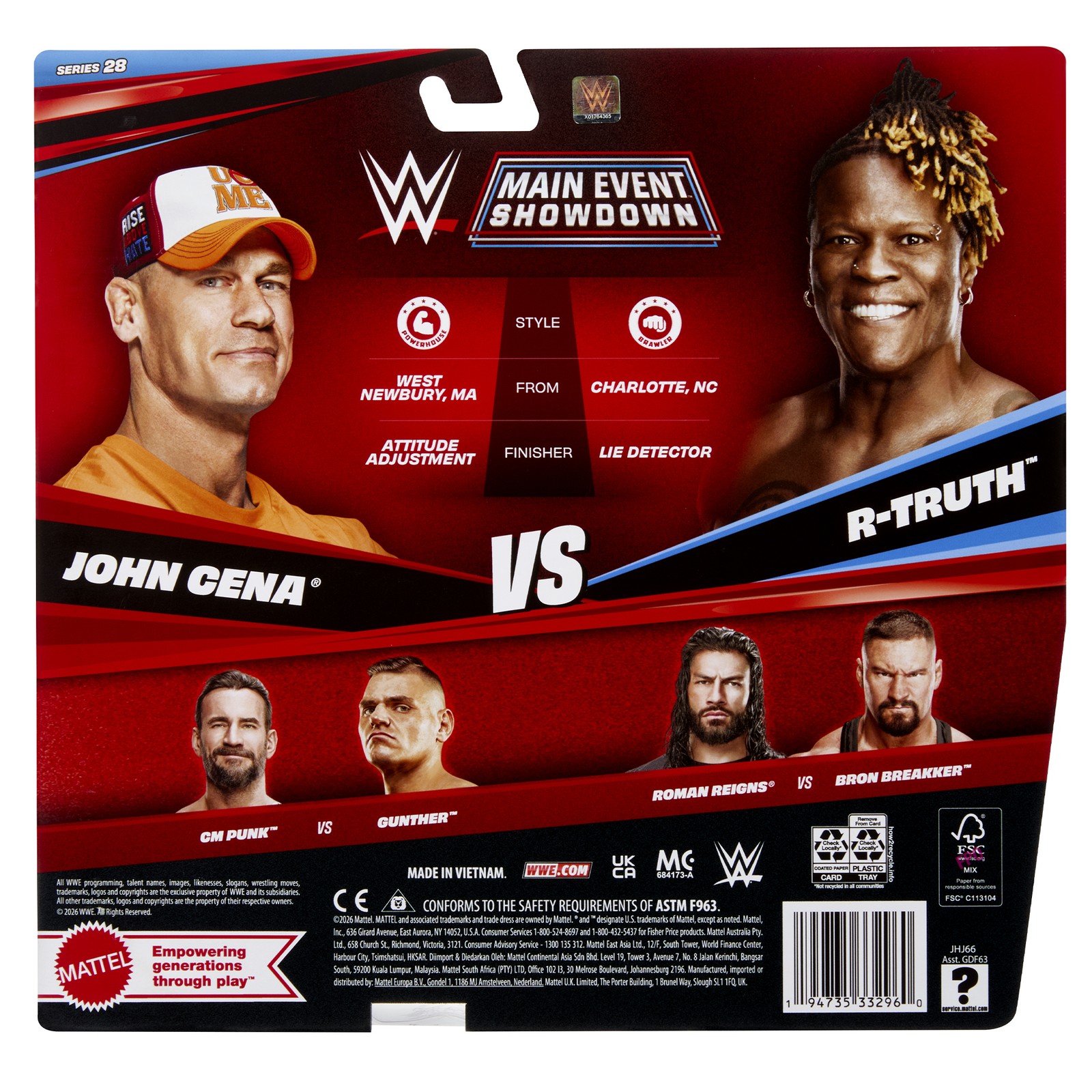 John Cena & R-Truth – WWE Main Event 2-Packs 28 Mattel Toy Wrestling Figures