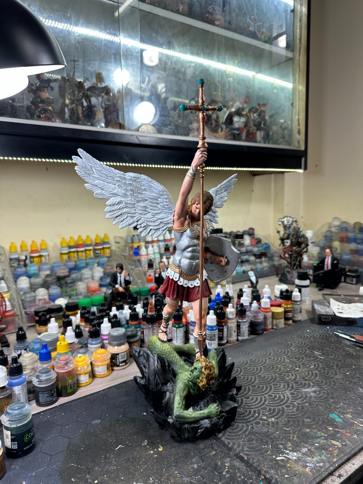 Archangel Michael Statue – Hand-Painted Resin Angel Figurine