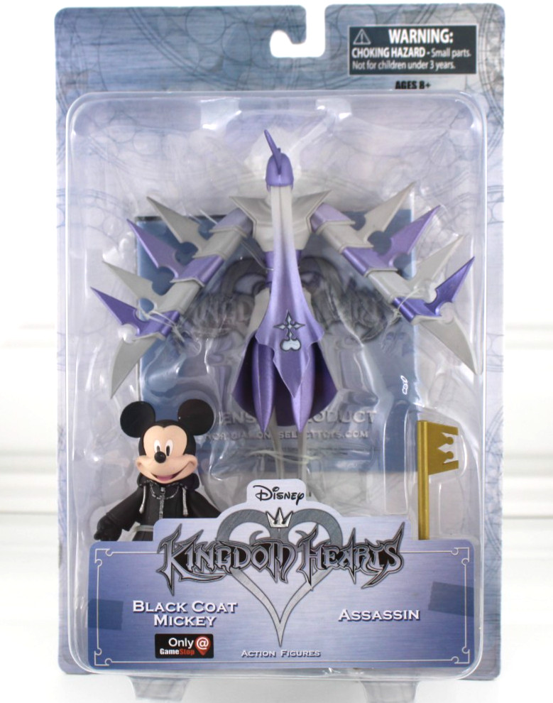 Disney Kingdom Hearts Action Figures Black Coat Mickey And Assassin New Set of 2