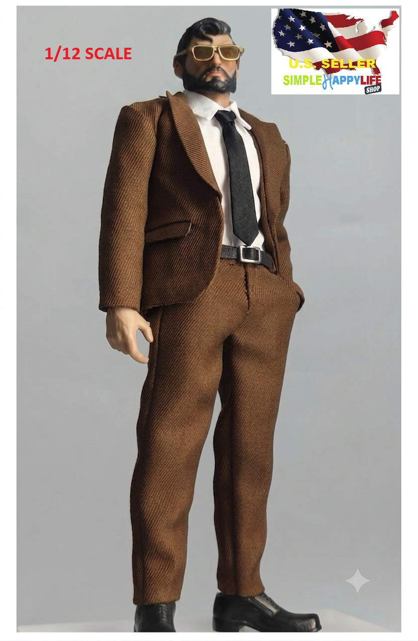 1/12 Brown business suit for 6″ figure figma Mezco MixMax PHICEN marvel ❶USA❶