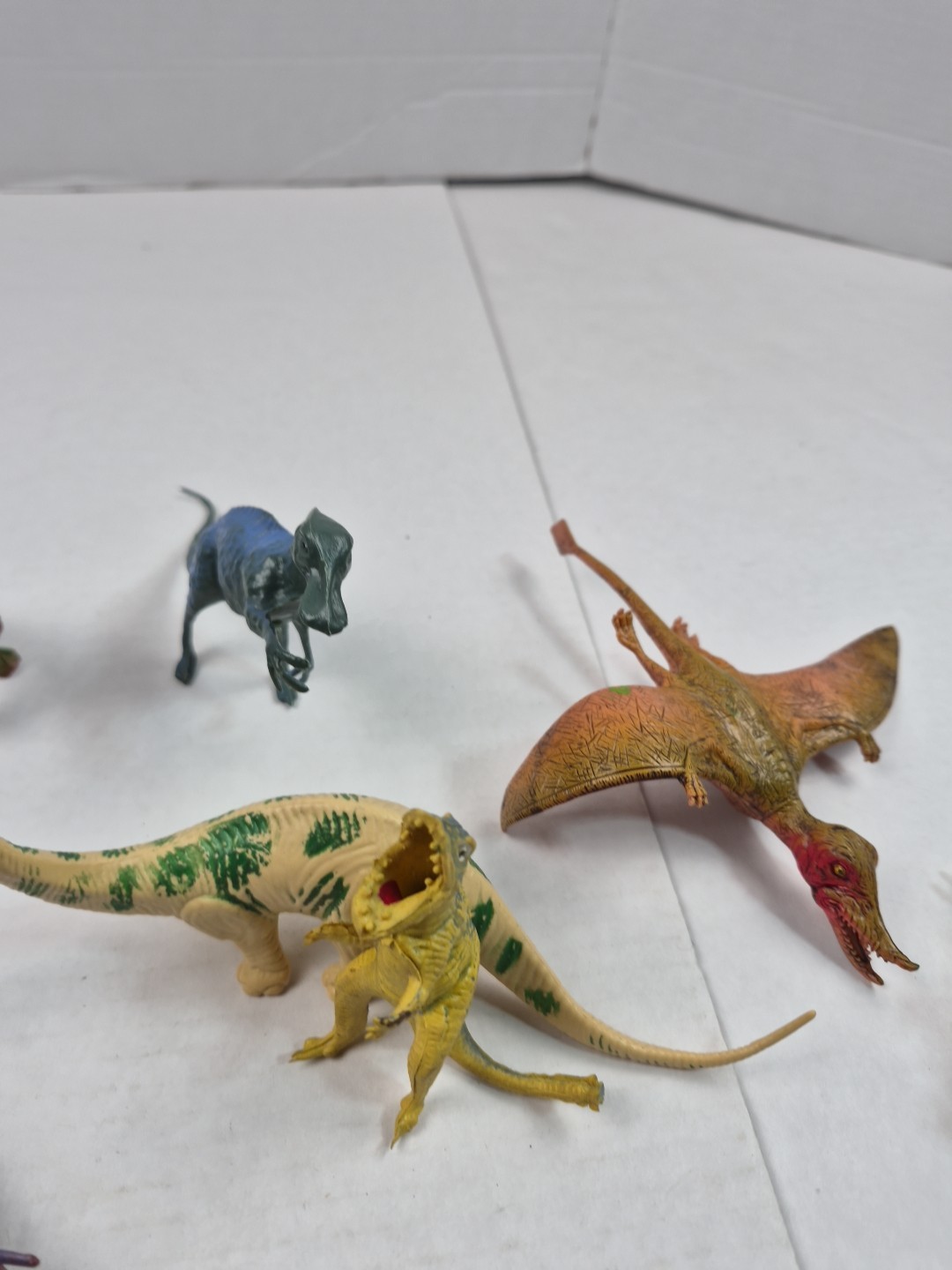 Vintage Dinosaur Lot Open Mouth Toy Figures Dino Multicolor Rubber Plastic