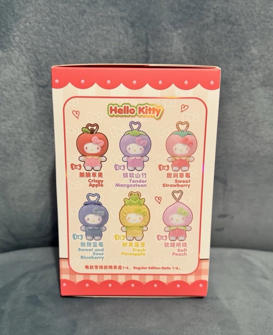 Top Toy Hello Kitty Fruity Paradise Opened Plush Pendant – Soft Peach