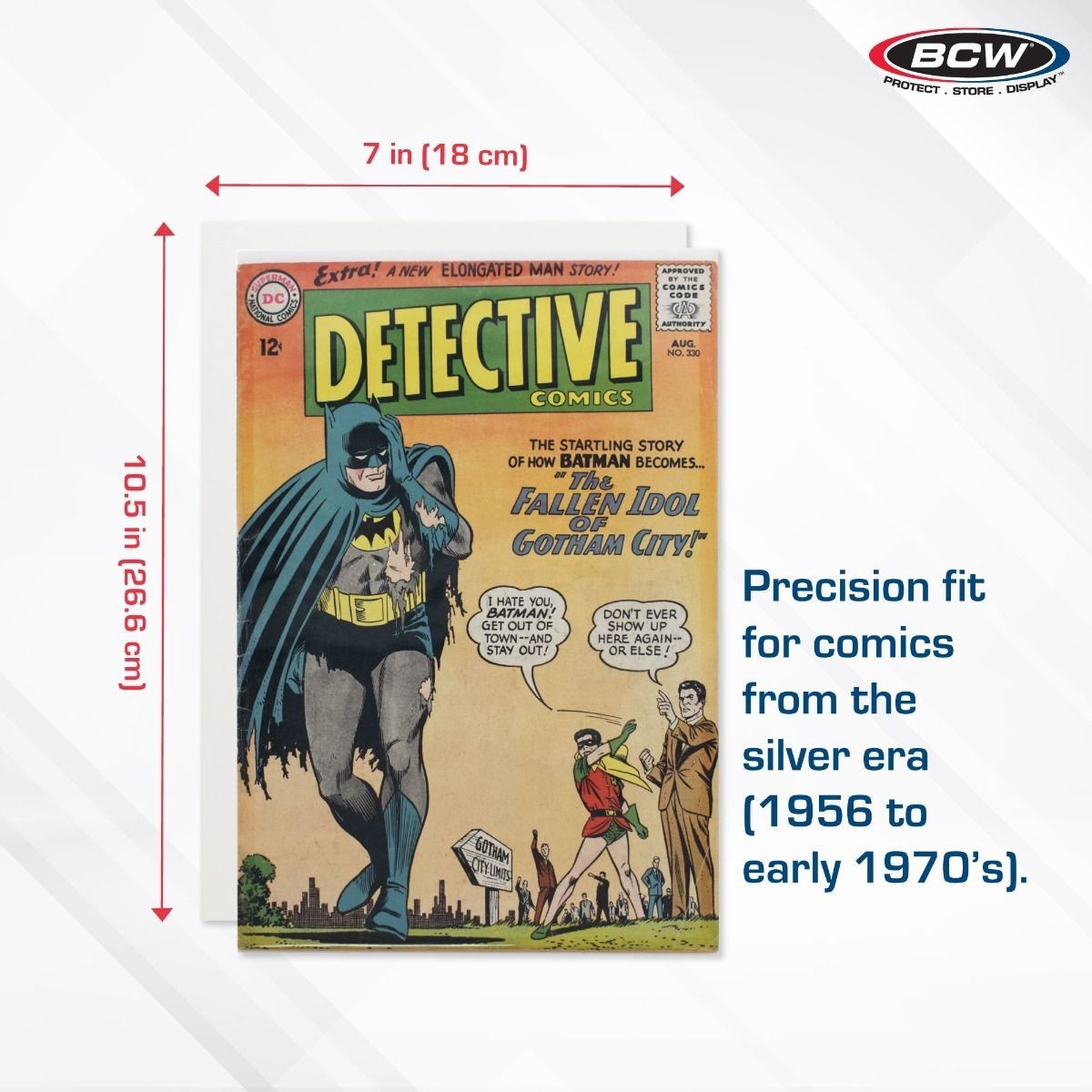 100 Pack – BCW Silver Age Comic Book Backer Boards Acid Free 24PT 7″ X 10 1/2″