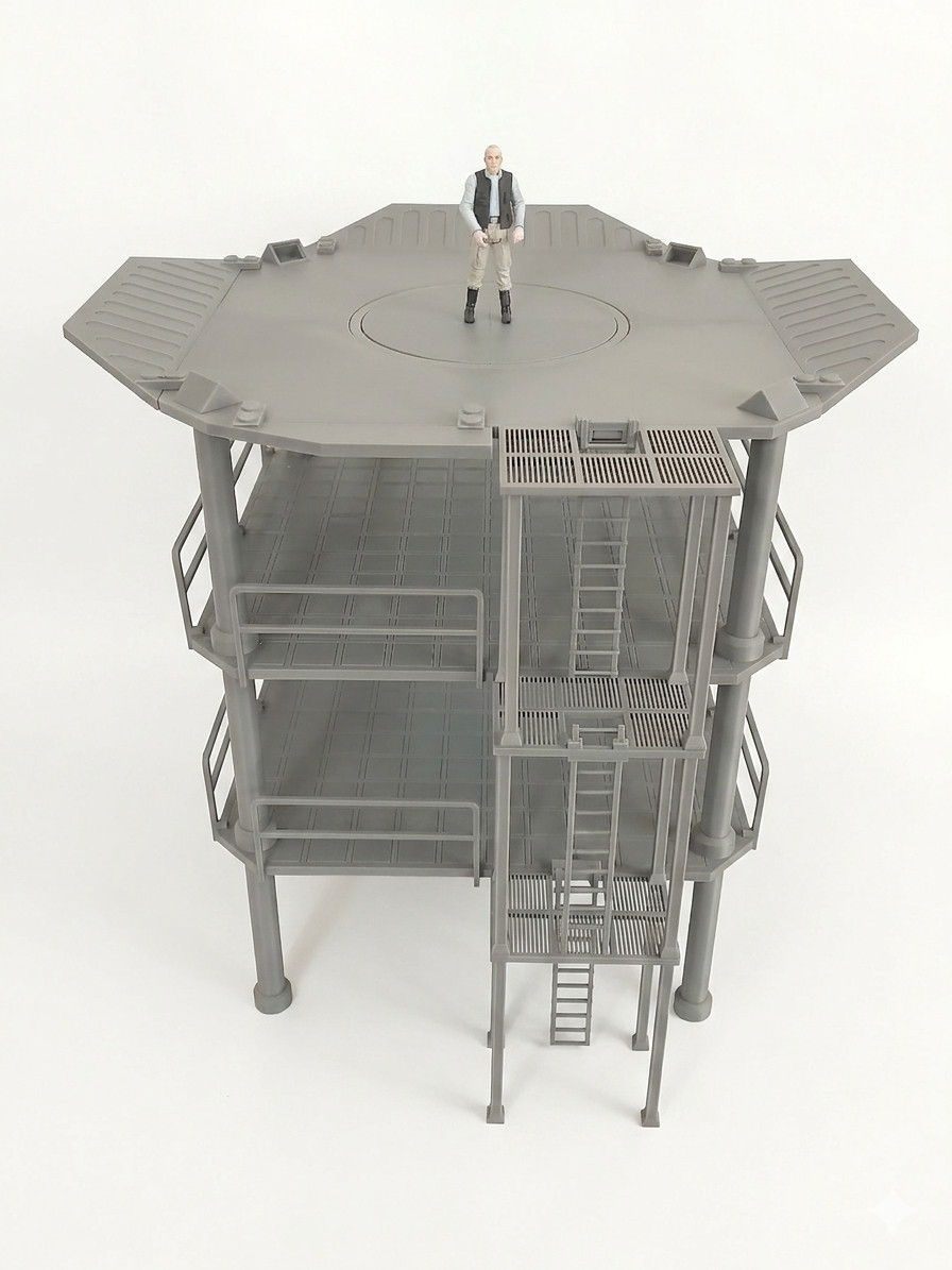 HUGE INDUSTRIAL MECH LANDING PAD 1:18 figure STAR WARS DIORAMA TOWER PLATFORM