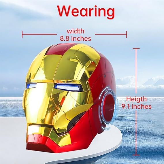 AUTOKING Iron Man MK5 Helmet 2.0 VER. 1:1 Wearable Voice ABS Gold Mask US Ship