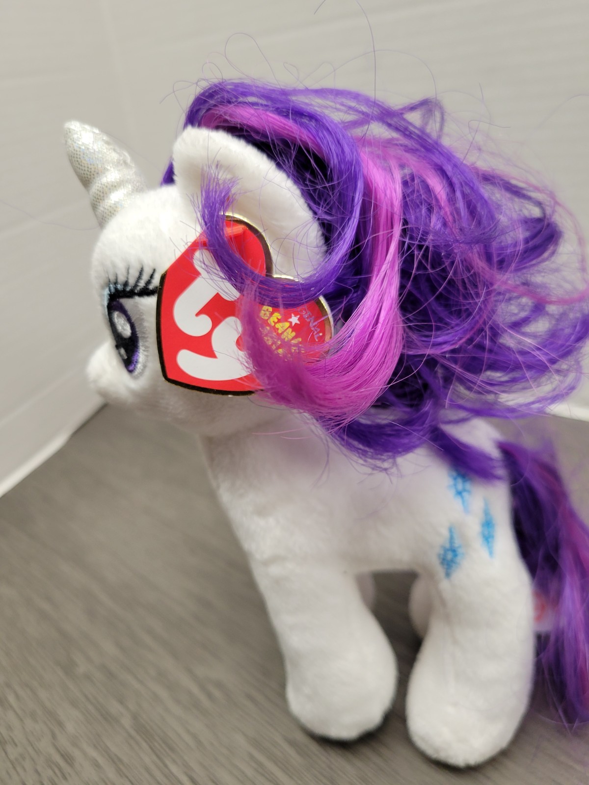 2014 Ty Beanie Babies My Little Pony Sparkle Rarity 7″ Plush With Tags