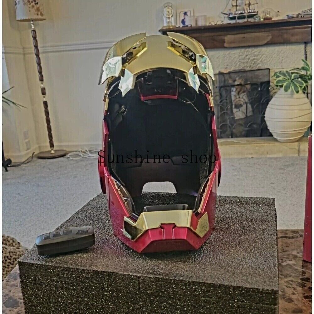 Autoking Iron Man Gold MK5 Helmet Electronic Voice Activated Open&Close Mask New