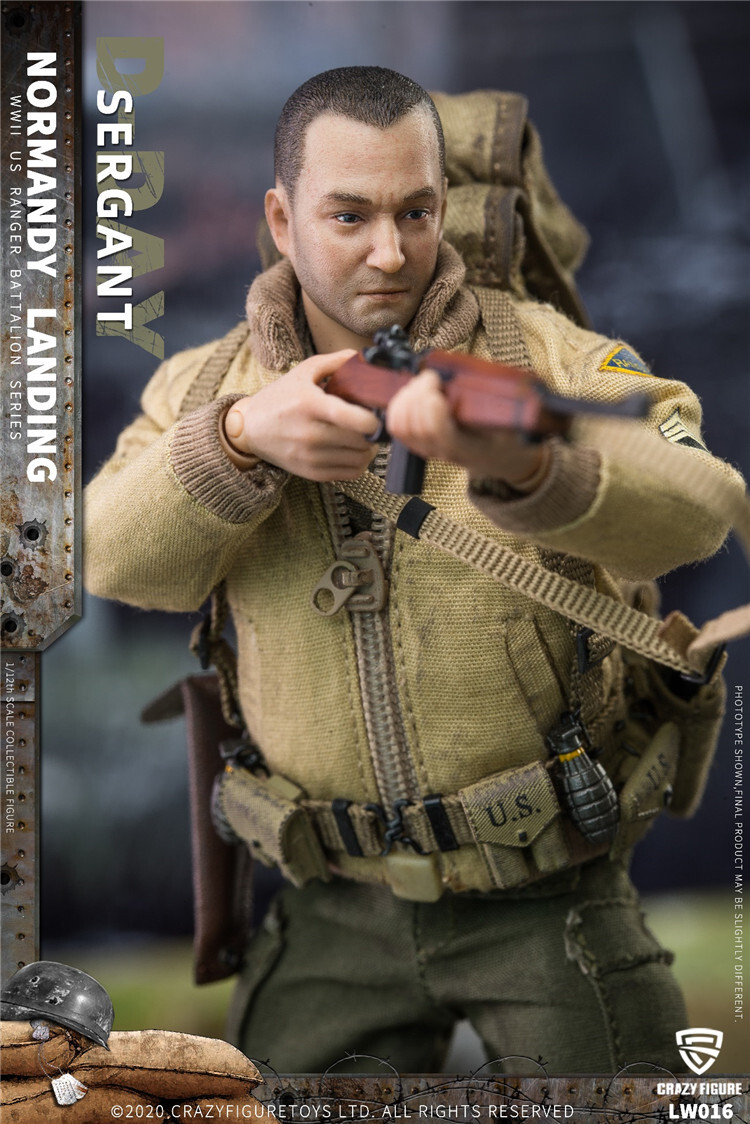 Crazy Figure 1/12 WWII U.S. Rangers On D-Day Sergant LW016 Soldier Figure Model