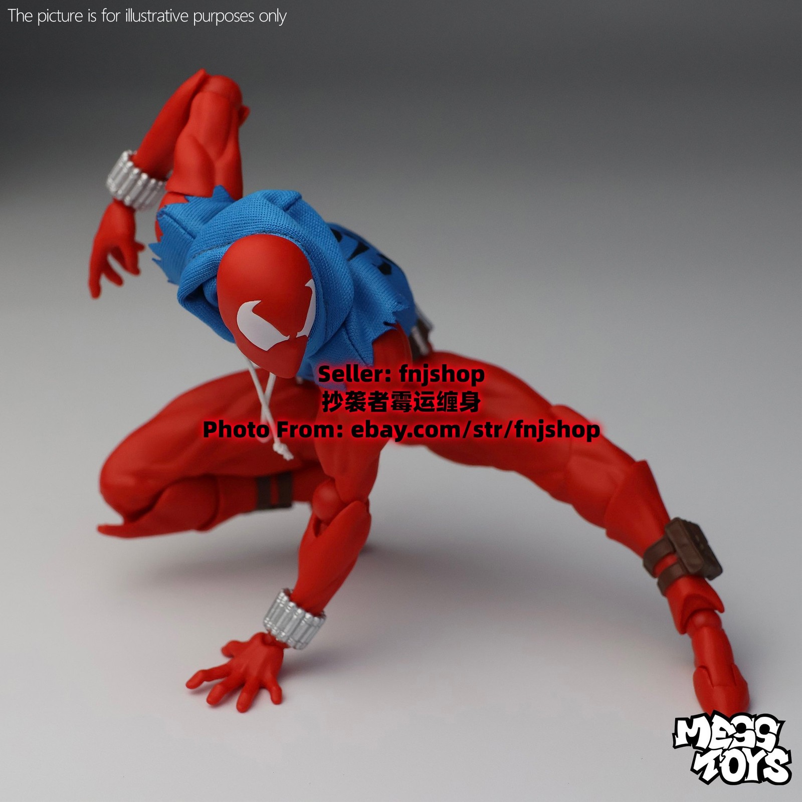 Hot-New Mess Toys Scarlet Hero Spider-Man Blue Suit 1/12 Action Figure US STOCK