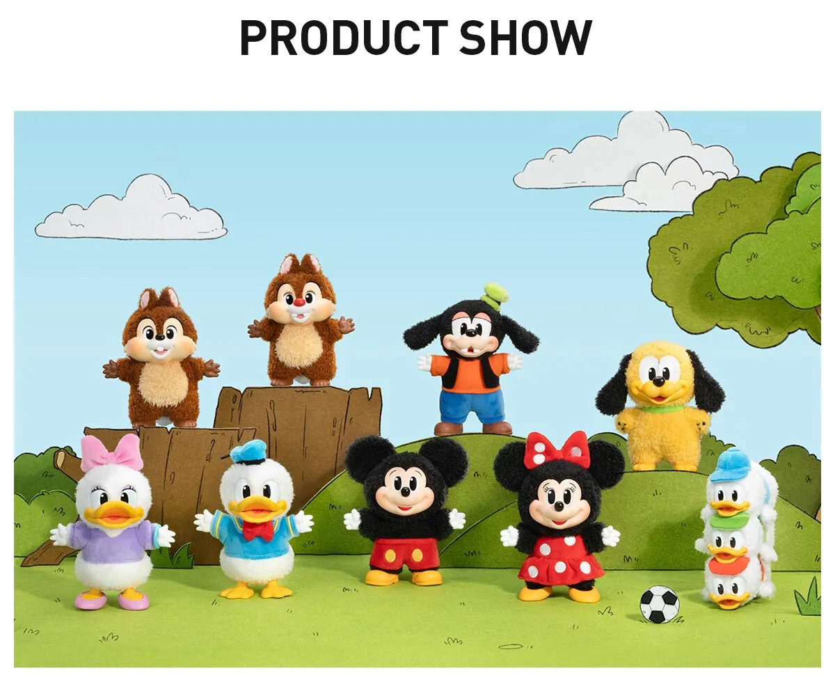 POP MART Mickey Family Cute Together Keychain Series Confirmed Figure Plush Doll