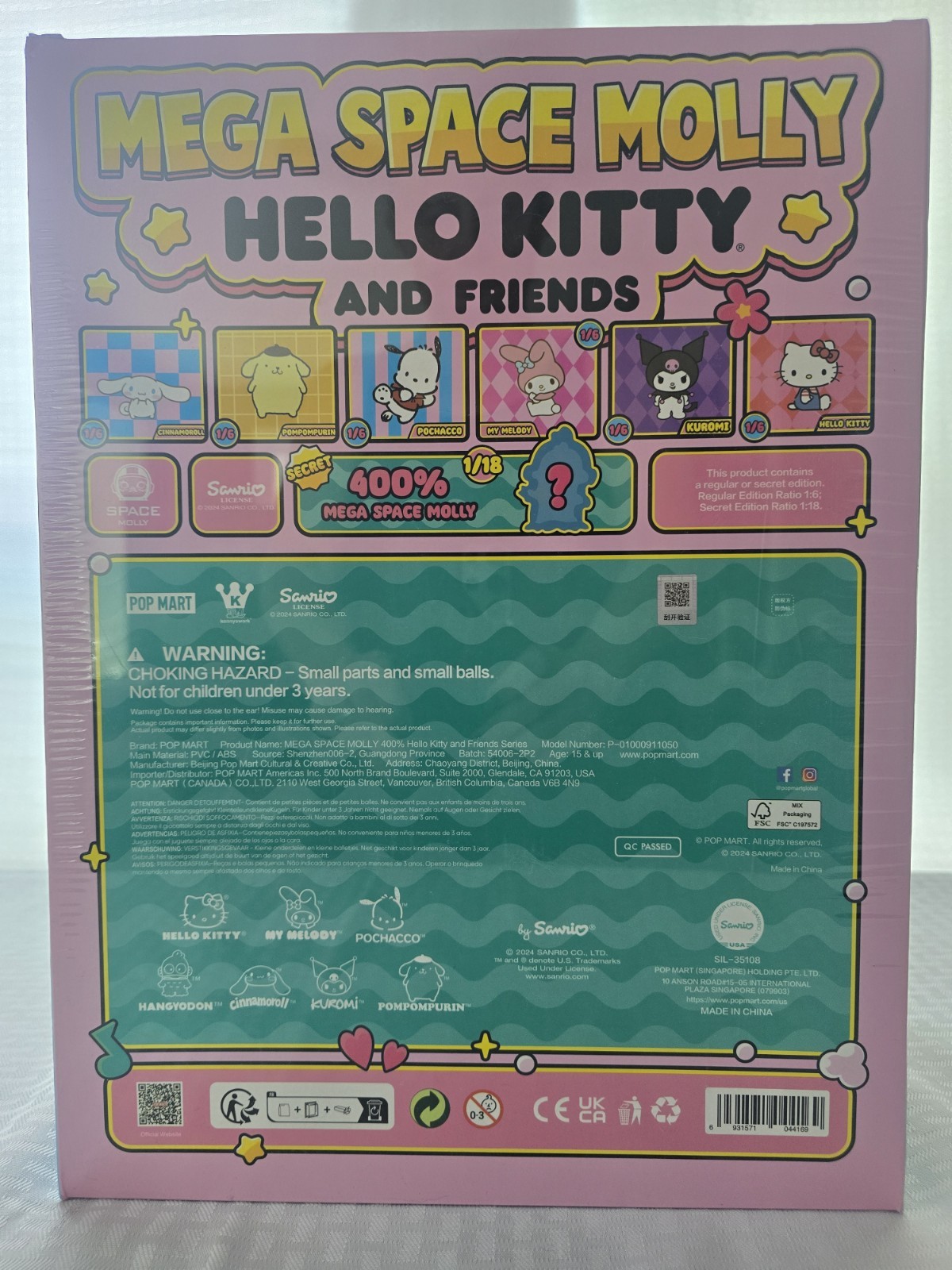 POP MART Mega Space Molly 400% x Sanrio: HELLO KITTY *confirmed | Authentic |US