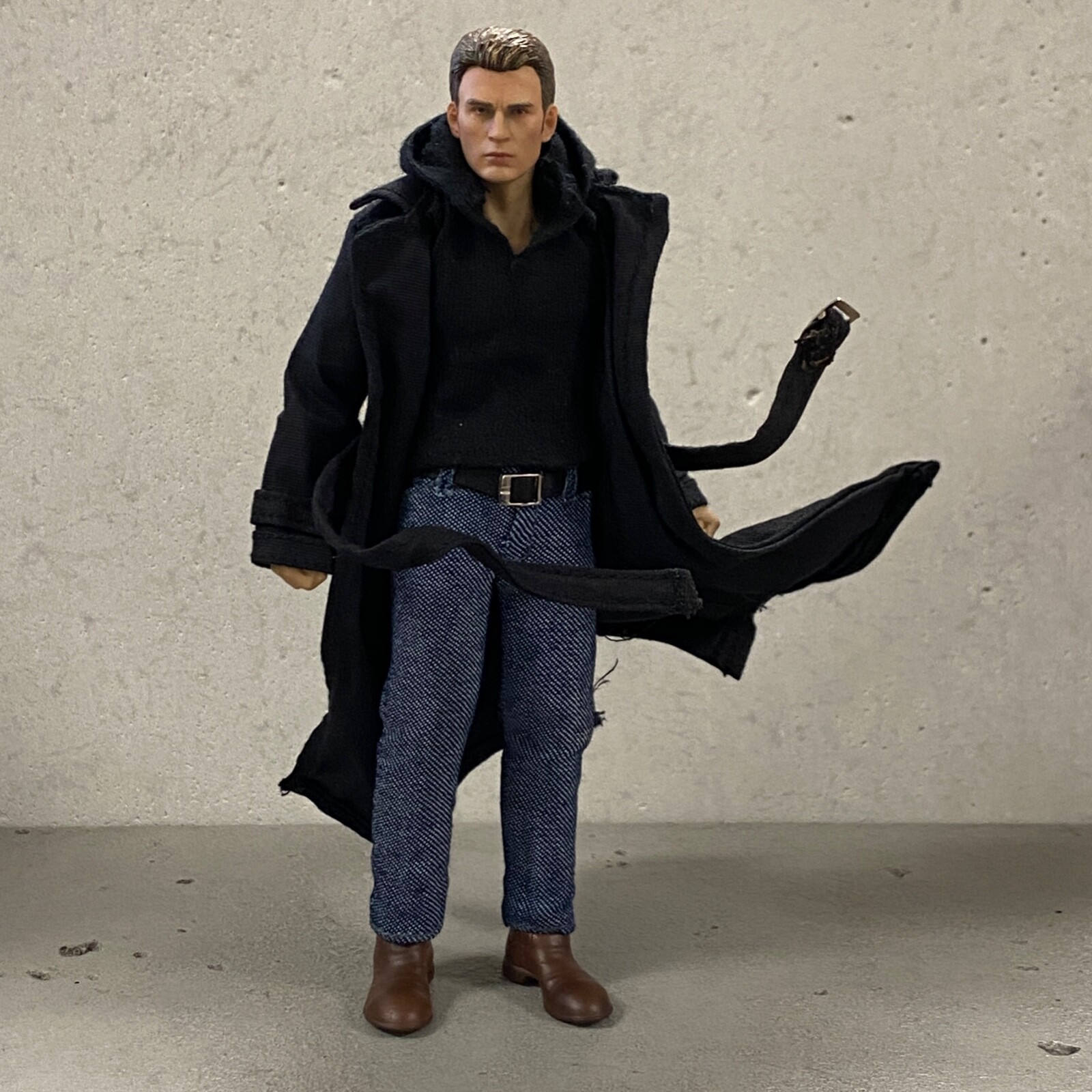 PB-LTC-NOIR: 1/12 Black Wired Trench Coat for Marvel Legends Spider-Man Noir