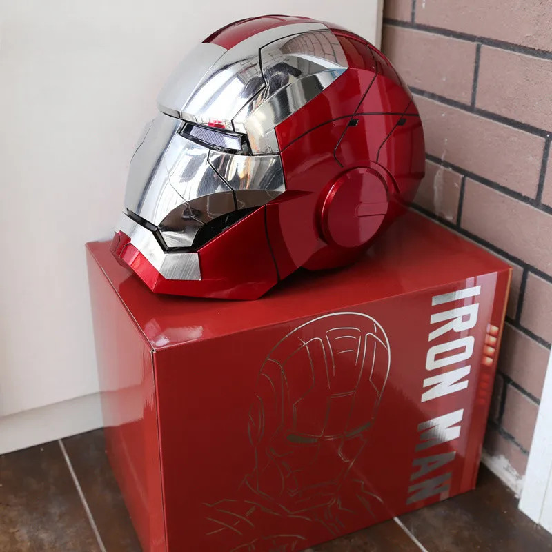 New AutoKing 1:1 Mk5 Iron Man Helmet Cosplay Voice Control Eyes with Light Model