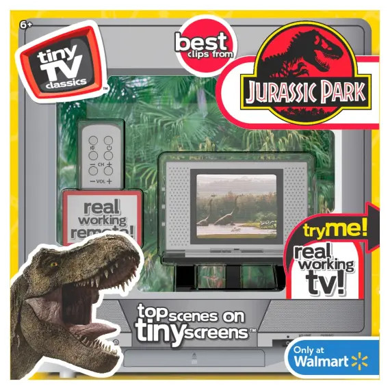 Tiny TV Classics Collectible TV with Real Working Remote (Jurassic Park)