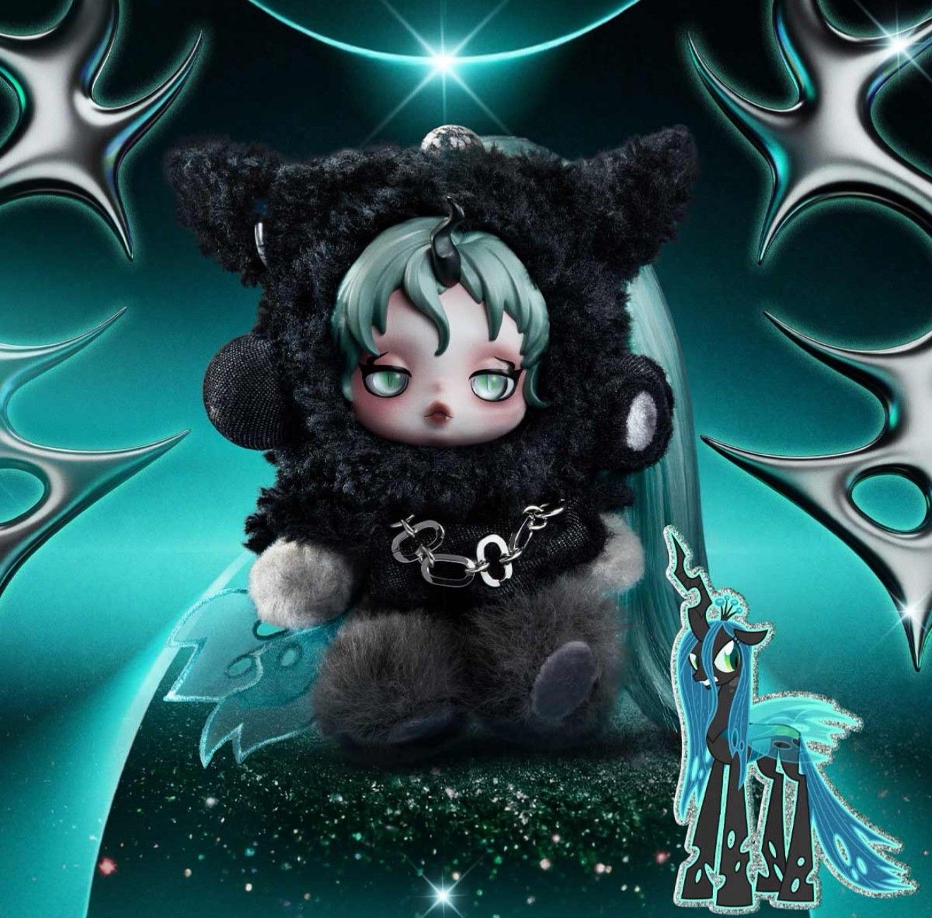 Pop Mart Skullpanda My Little Pony Series Pendant Plush Doll