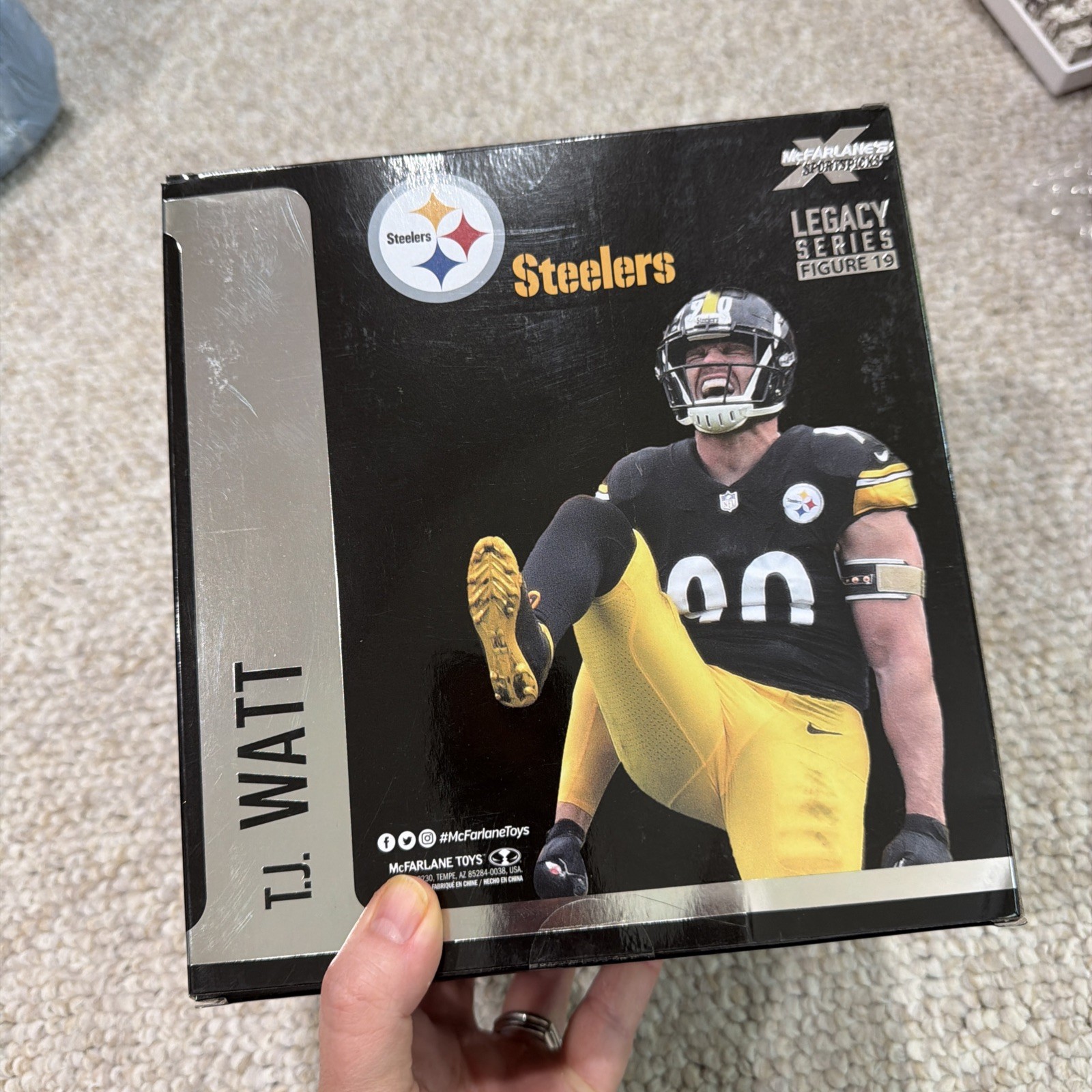 NIB! McFarlane NFL Sports Picks T. J. Watt Pittsburgh Steelers Figure #19 White