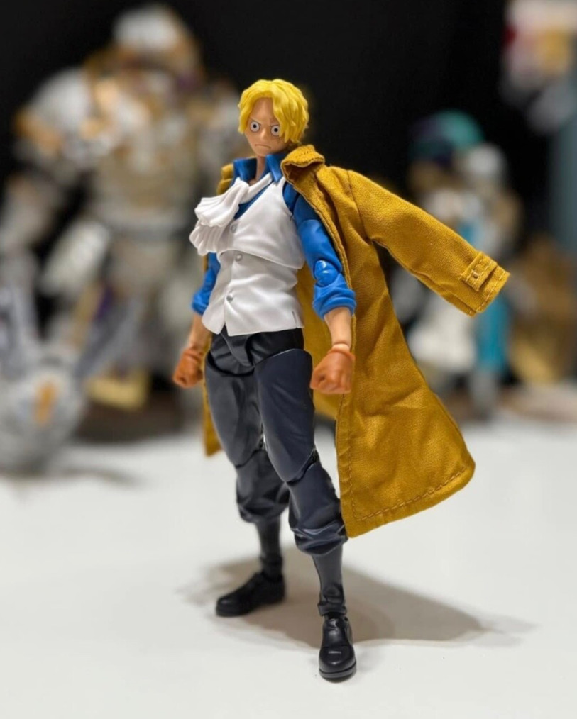 KC-SABO-LTC-YL: 1/12 Yellow Wired Long Coat for Bandai One Piece SHF Sabo Figure