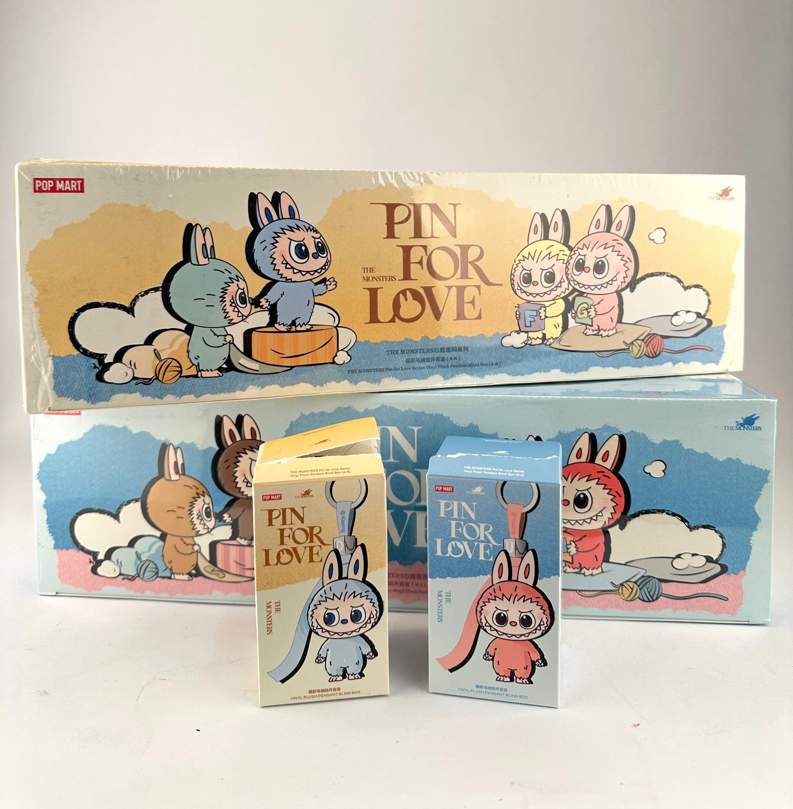 POP MART Labubu The Monsters Pin For Love Series Mini Plush Pendant Figure Doll