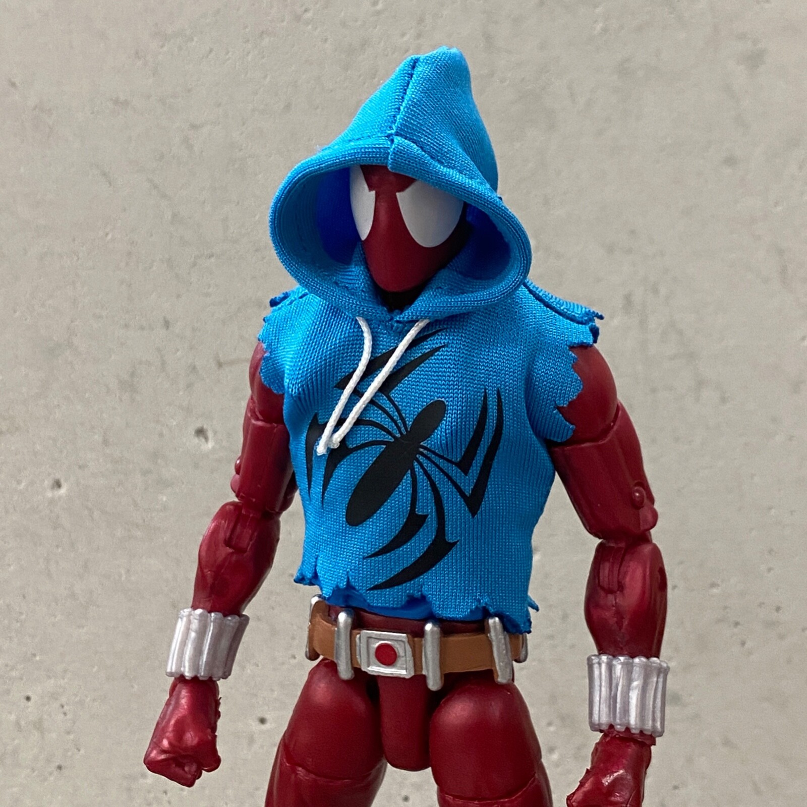 PB-SSH-SPD: 1/12 Blue hoodie for Marvel Legends Scarlet Spiderman (Updated Ver.)
