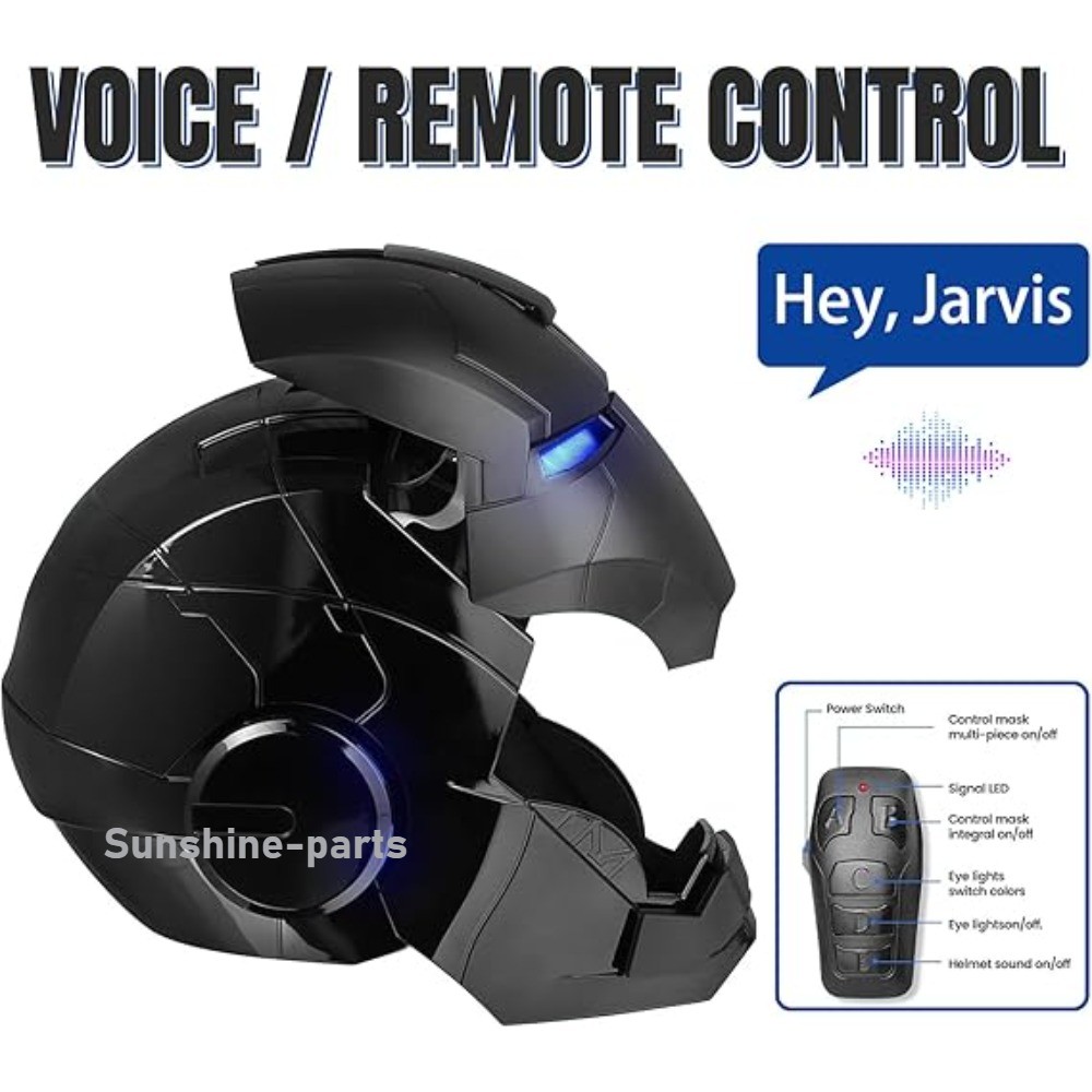 2025 Iron Man MK5 1:1 Helmet Wearable Voice-control Mask Cosplay Black AUTOKING