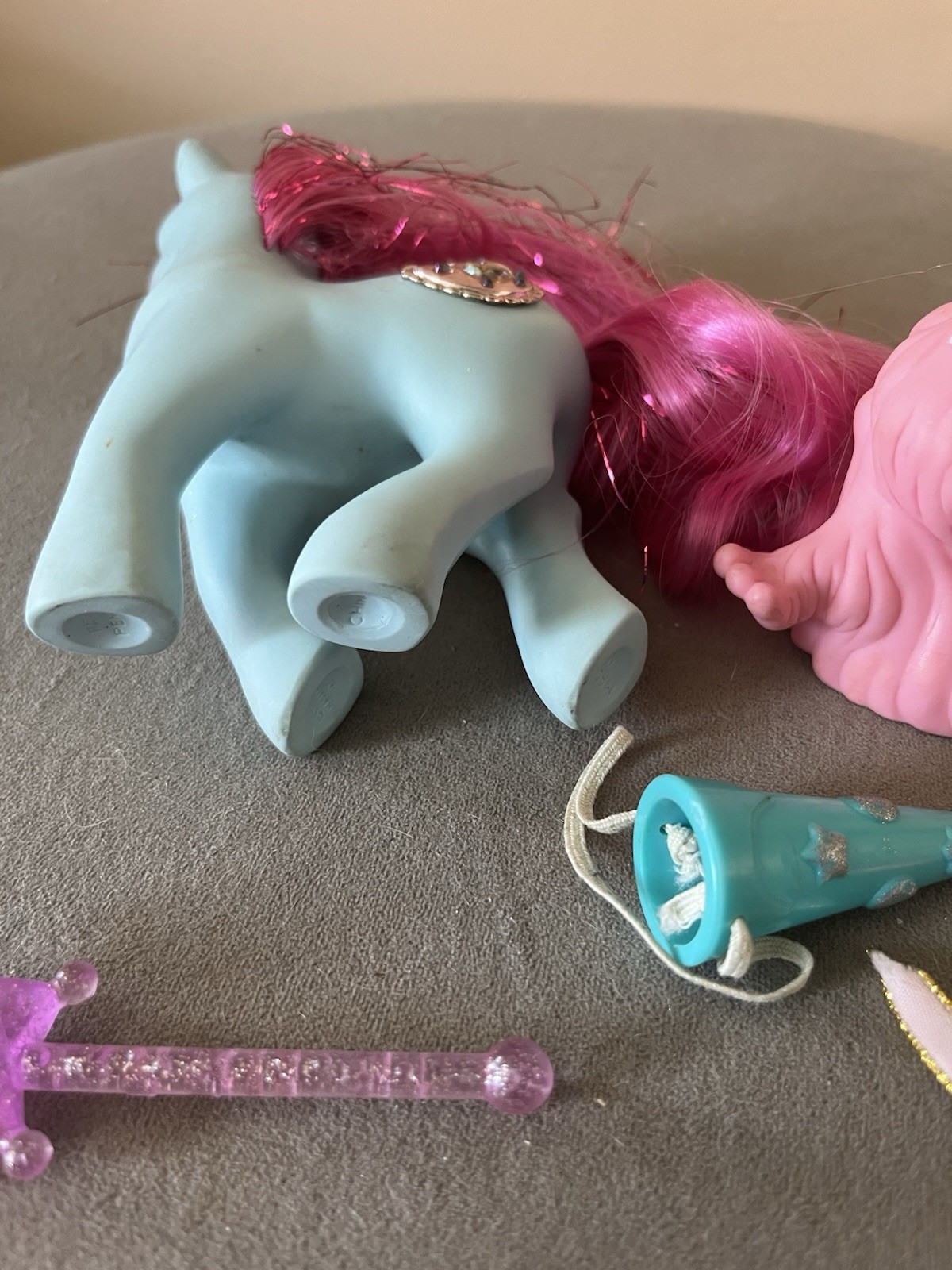 Vtg MLP My Little Pony Princess Royal Blue And Wishful Bushwoolie w Hat 1987 G1