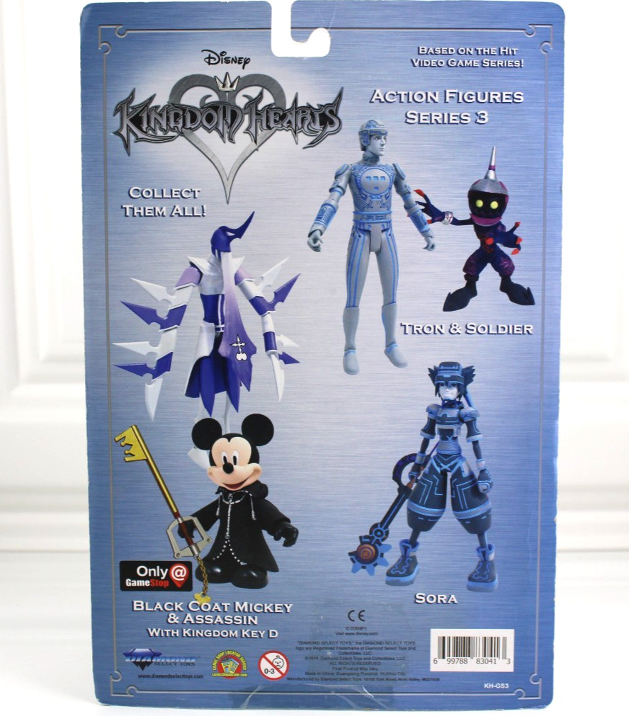 Disney Kingdom Hearts Action Figures Black Coat Mickey And Assassin New Set of 2