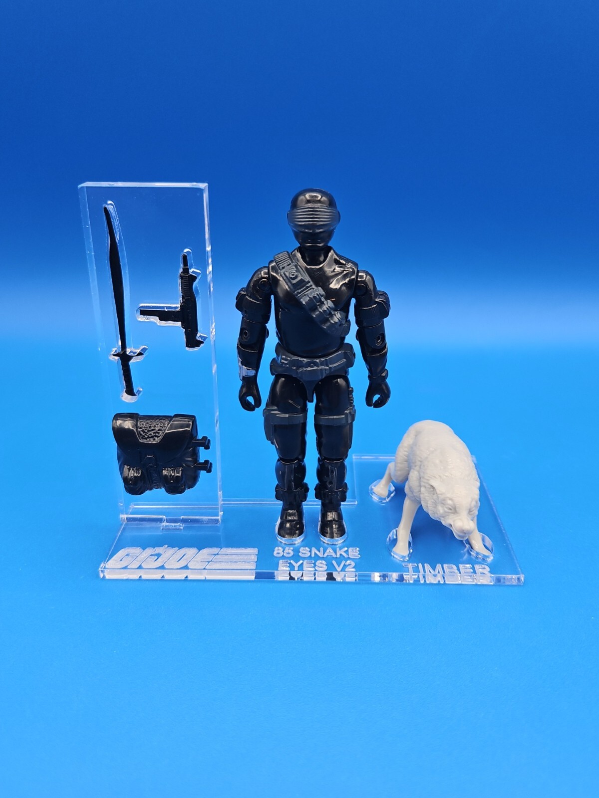 G.I. Joe Vintage 1985 Snake Eyes V2 Acrylic Base Set Deluxe 🔥No Toy Included🔥
