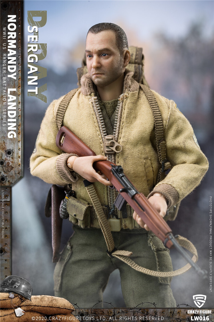 Crazy Figure 1/12 WWII U.S. Rangers On D-Day Sergant LW016 Soldier Figure Model
