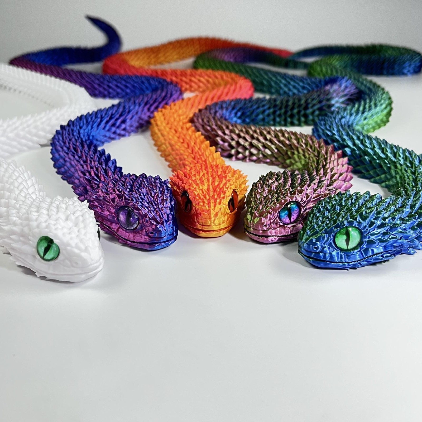 60cm 3d Printed Snake Movable Joint Simulation Figures Newyear Decoration Big