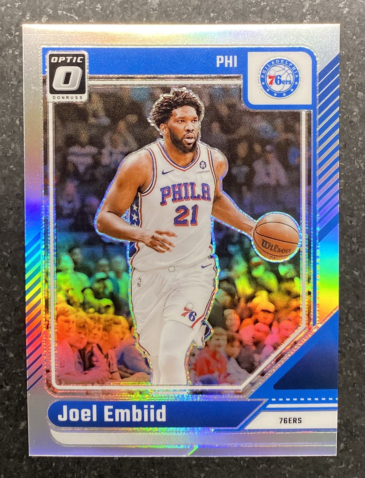 🔵NBA Ballers series 1 Joel Embiid White Jersey & Optic SILVER HOLO 76ers 🔴
