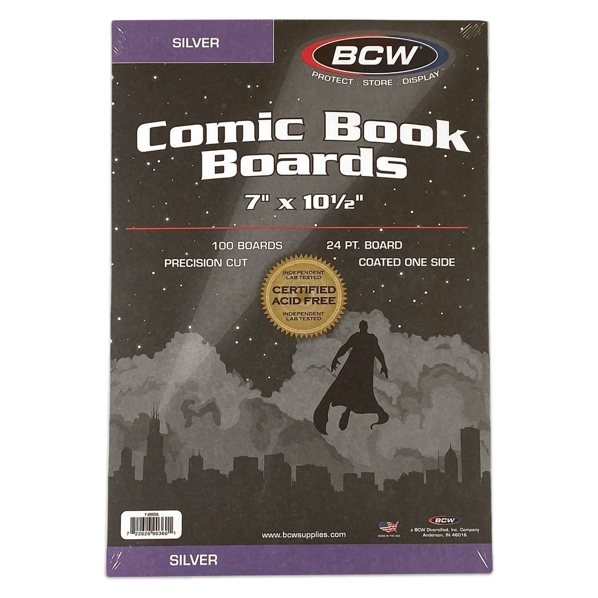 100 Pack – BCW Silver Age Comic Book Backer Boards Acid Free 24PT 7″ X 10 1/2″