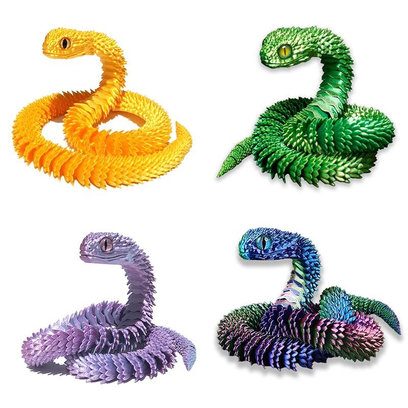 60cm 3d Printed Snake Movable Joint Simulation Figures Newyear Decoration Big