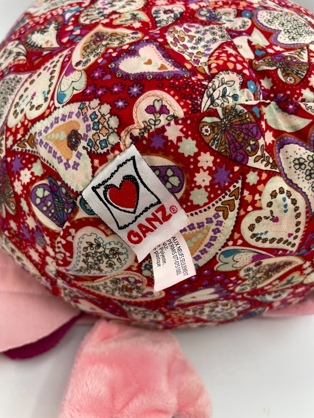 Ganz Red Owl Plush Pink Purple Floral Flowers Heart HV9150 Flutters 12″