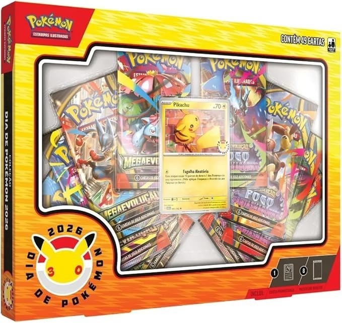 Pokemon Pikachu 30 Years Box Set Pokemon Day 2026 Brazilian Game 49 Cards