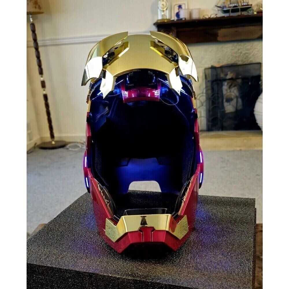 Autoking Iron Man Gold MK5 Helmet Electronic Voice Activated Open&Close Mask New