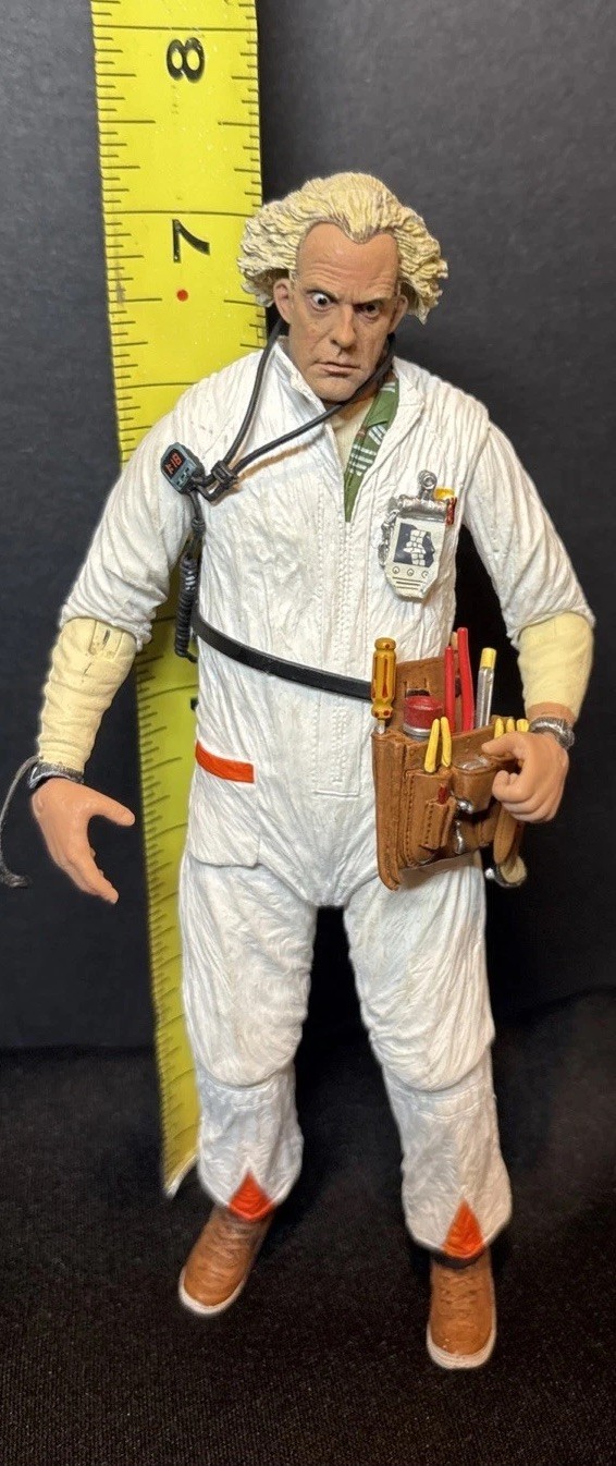 NECA Ultimate Back to the Future Doc BrownHazmat Suit Loose Great Condition