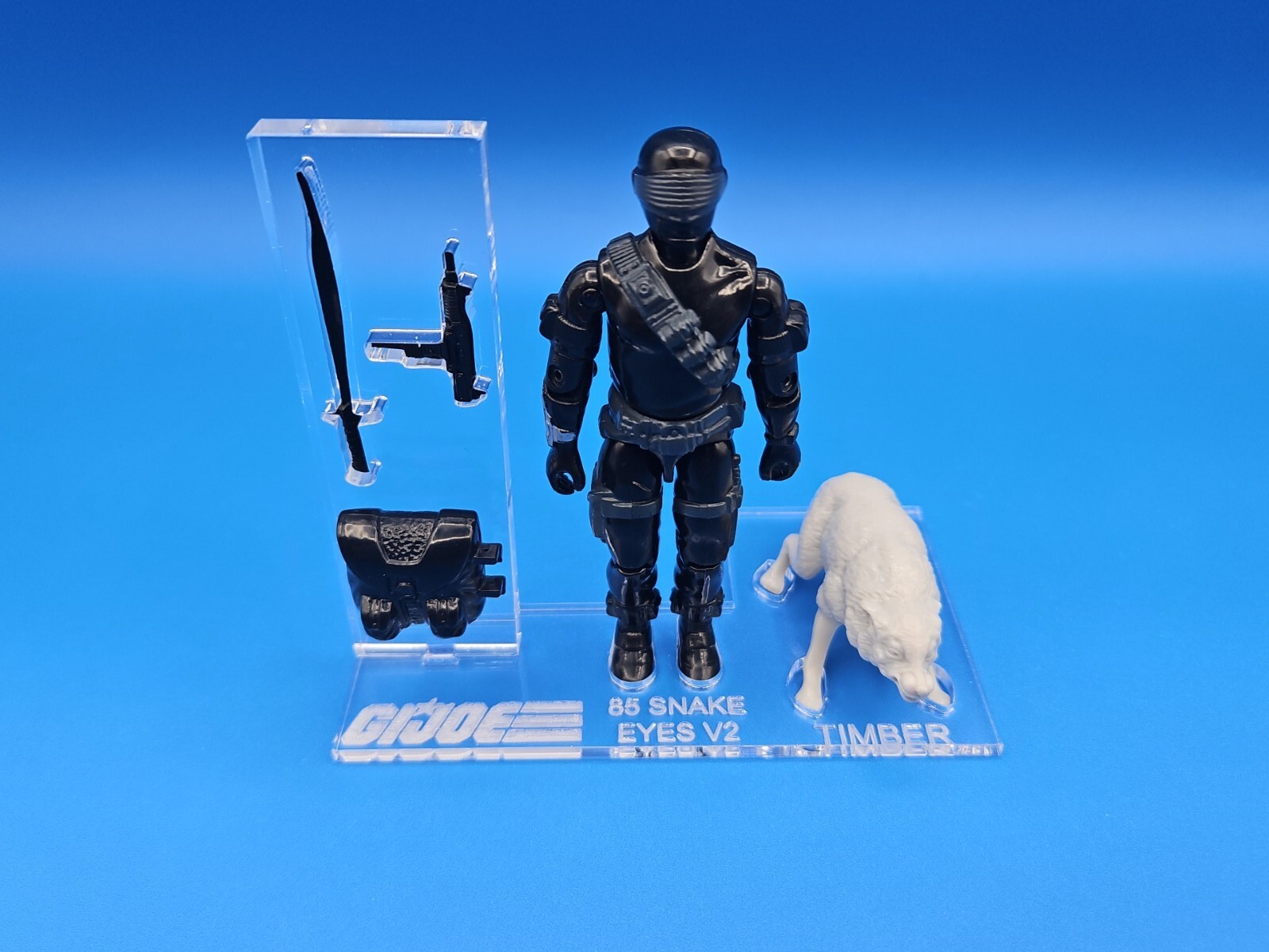 G.I. Joe Vintage 1985 Snake Eyes V2 Acrylic Base Set Deluxe 🔥No Toy Included🔥