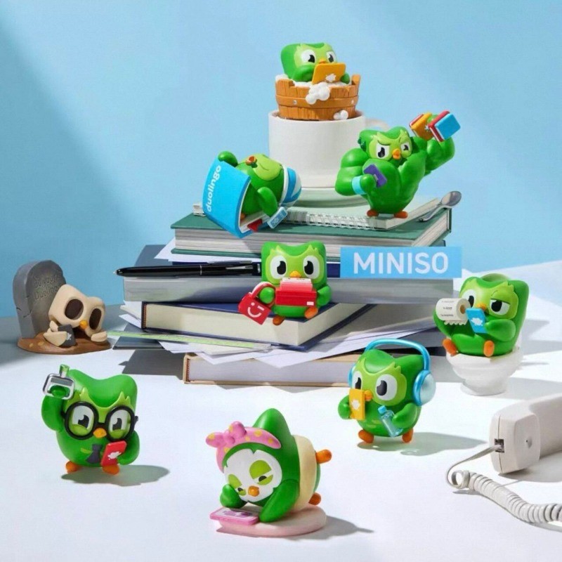 Miniso Duolingo Study Anytime Anywhere Series Mini Figure Collectible Model