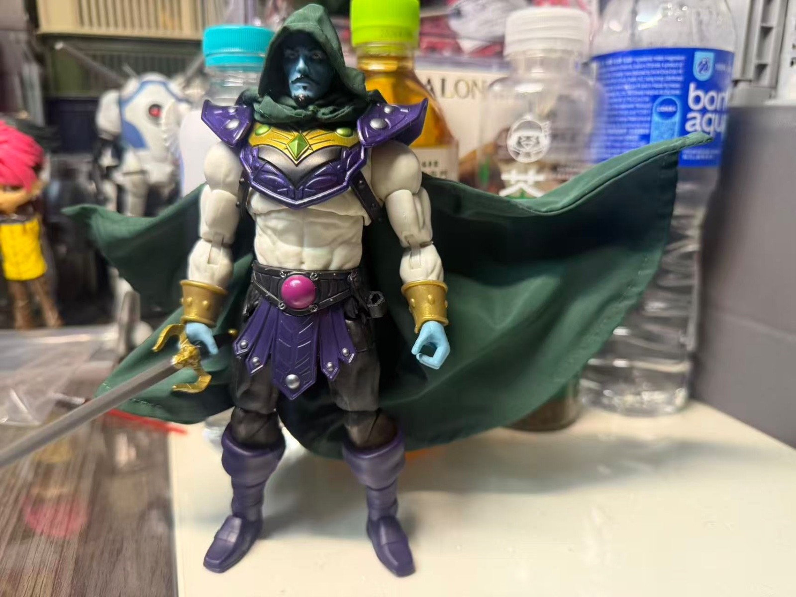 SU-KELHD-GRN: 1/12 Green Wired Hooded Cape for MOTU Keldor or 7″ Action figures