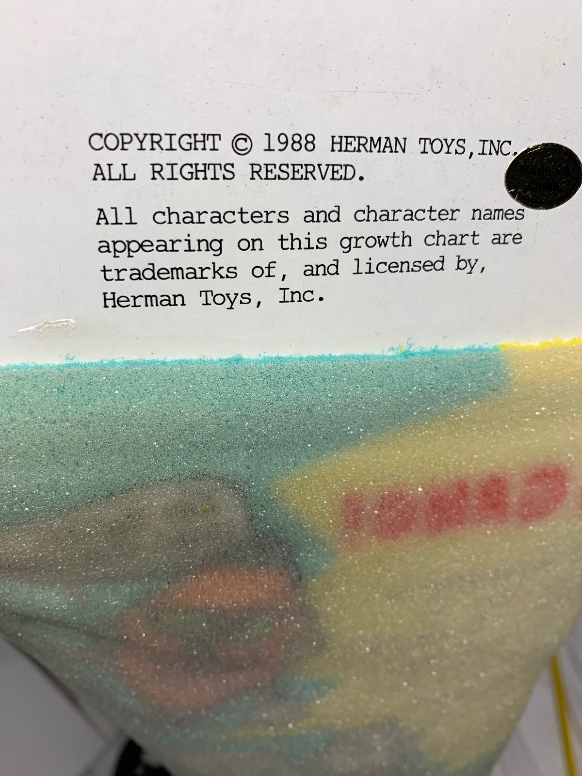 Vintage 1988 Pee Wee HERMAN tv movie show Playhouse peewee Growth Chart