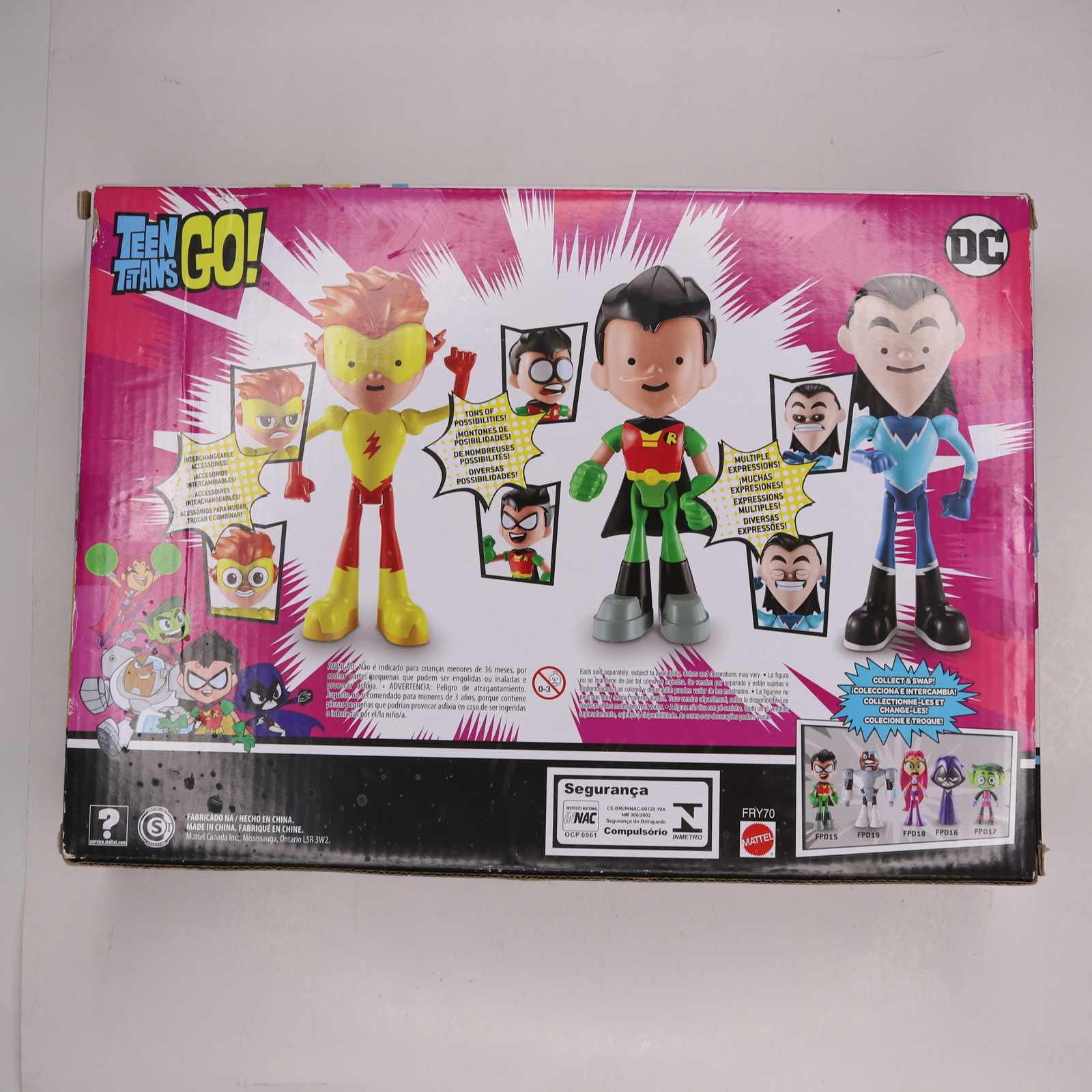 DC Teen Titans Go Face Swappers Robin, Kid Flash and Aqualad Figure New Sealed