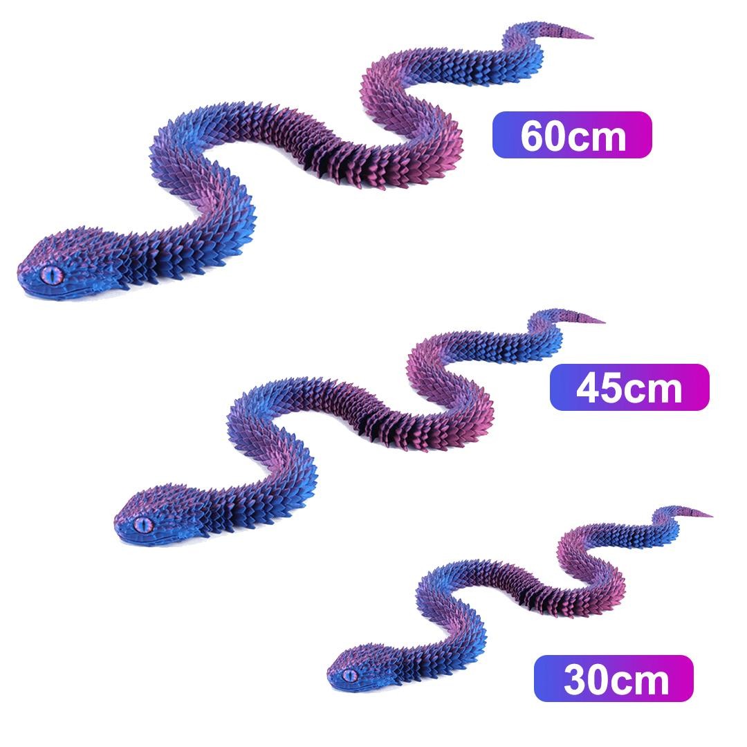 60cm 3d Printed Snake Movable Joint Simulation Figures Newyear Decoration Big