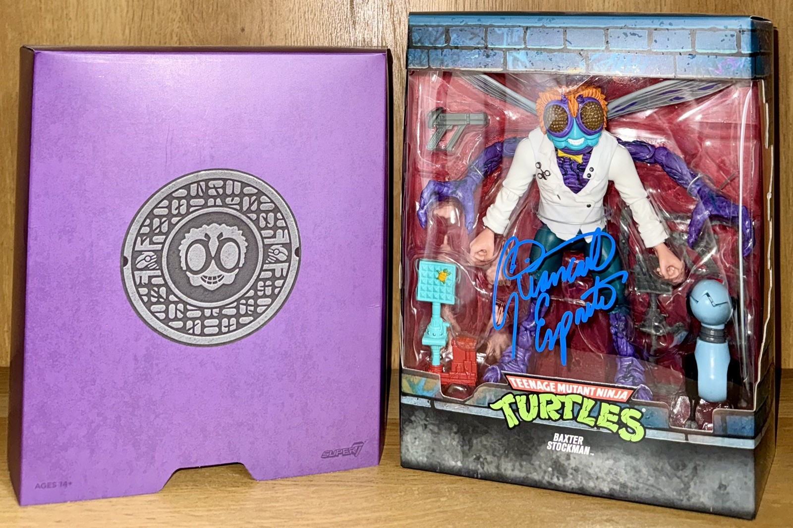 Super7 TMNT Ultimates Baxter Stockman Action Figure Signed Giancarlo Esposito