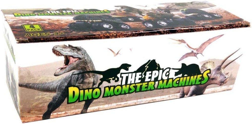 Fun & Educational 4 Pack Dino Pull Back Cars – Perfect Birthday Gifts for Boys