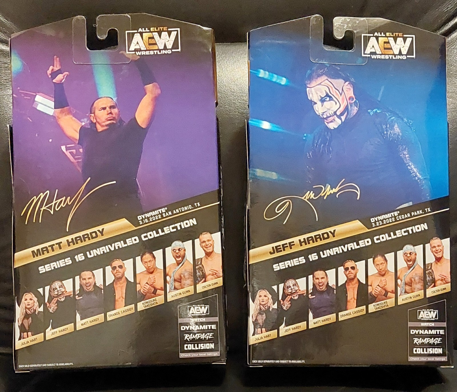 AEW Unrivaled Matt & Jeff The Hardy Boys Set Series 16 #156 & #157 Hardyz Figure